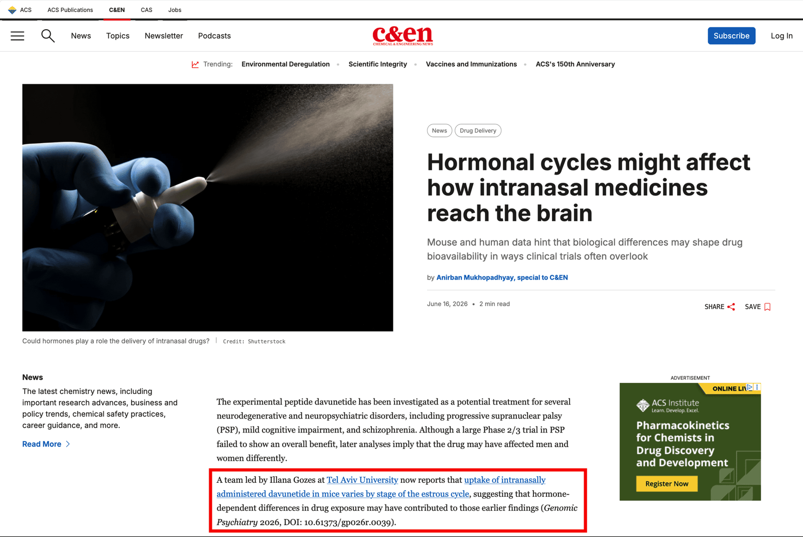Genomic Press feature in C&EN